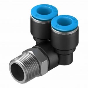 QSY-L Push-in Y Fittings, L shaped (BSPT)